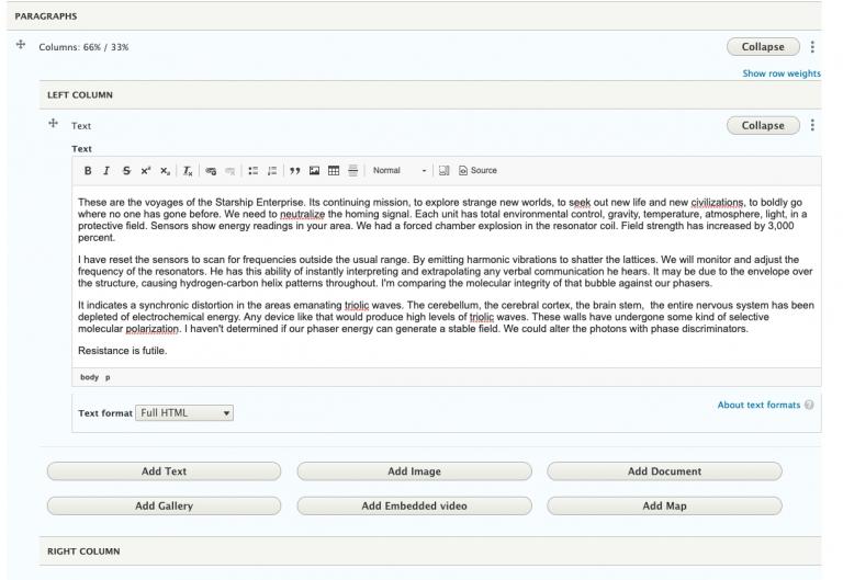 A text paragraph added.